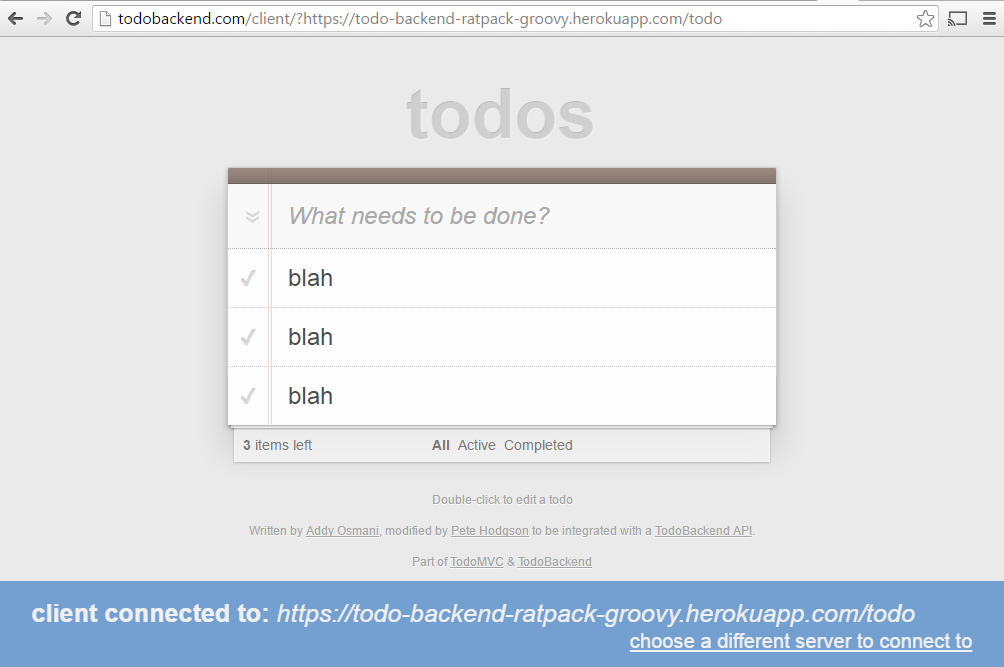 todobackend client